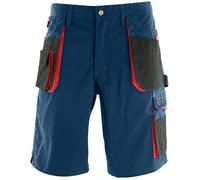 REIS, Pantalon de Travail Court pour Hommes, 270g/m², 65% Polyester 35% Coton, Bleu-Rouge, Taille: 3XL