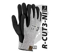 Reis R-CUT3-Ni_8 Level3 Lot de 12 gants de protection Noir/blanc/noir Taille 8