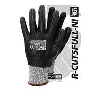 Reis R-CUT5FULL-Ni_10 Lot de 12 gants de protection Niveau 5 Noir/blanc/noir Taille 10