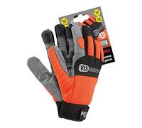 Reis RMC-VISIONER_L Mechanics Lot de 12 gants de protection Orange/noir/gris Taille L