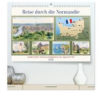 Reise durch die Normandie (hochwertiger Premium Wandkalender 2026 DIN A2 quer), Kunstdruck in Hochglanz: Zauberhafte Sehenswürdigkeiten im Aquarell-Stil