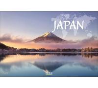 Reiselust Japan 2027: Großer Foto-Wandkalender mit Bildern von Japan. Edler schwarzer Hintergrund. PhotoArt Panorama Querformat: 58x39 cm.