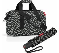 reisenthel allrounder M mit umbrella pocket duomatic Set, Reisetasche, Regenschirm, Signature Black, 18 L, 2-tlg.