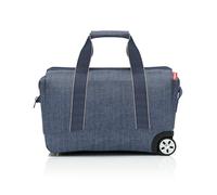 reisenthel Allrounder Trolley Herringbone Bleu foncé - Sac de Voyage à roulettes, poignée Retractable, 2 poignées en Tissu, Poches intérieures et Large Ouverture