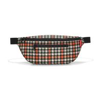 reisenthel beltbag M, Bauchtasche, Gürteltasche, Umhängetasche, Tasche, Polyestergewebe, Glencheck Red, 2 L, WY3068