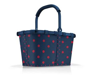 reisenthel carrybag bleu à pois rouges - Panier à provisions solide avec beaucoup d'espace de rangement et poche intérieure pratique - Design élégant et imperméable à l'eau