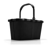 reisenthel carrybag - cabas courses avec cadre aluminium stable, poignée rabattable, poche intérieure zippée, pliable, capacité 22l, polyester de haute qualité, déperlant, en black