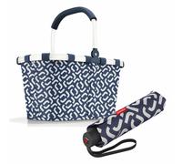 reisenthel carrybag frame avec umbrella pocket classic Set, panier à provisions, parapluie, Signature Navy, 22 L, 2 pcs.