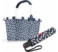 reisenthel carrybag frame avec umbrella pocket duomatic Set, panier à provisions, parapluie, Signature Navy, 22 L, 2 pcs.