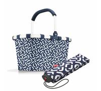 reisenthel carrybag frame avec umbrella pocket mini Set, panier à provisions, parapluie, Signature Navy, 22 L, 2 pcs.