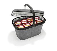 reisenthel carrybag iso twist silver - Panier à provisions solide avec fonction réfrigérante - Design élégant et hydrofuge avec couvercle verrouillable
