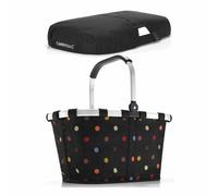 reisenthel carrybag mit cover, 2-tlg., Einkaufskorb, Deckel, Abdeckung, Korb, Polyestergewebe, dots / black, 22 L