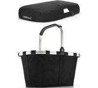 reisenthel carrybag mit cover, 2-tlg., Einkaufskorb, Deckel, Abdeckung, Korb, Polyestergewebe, Schwarz / Black, 22 L