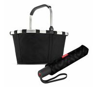 reisenthel carrybag mit umbrella pocket duomatic Set, Einkaufskorb, Regenschirm, Black, 22 L, 2-tlg.