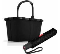 reisenthel carrybag mit umbrella pocket duomatic Set, Einkaufskorb, Regenschirm, Frame Black, 22 L, 2-tlg.