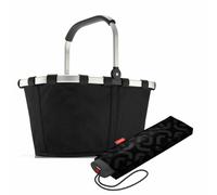 reisenthel carrybag mit umbrella pocket mini Set, Einkaufskorb, Regenschirm, Black, 22 L, 2-tlg.