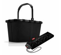 reisenthel carrybag mit umbrella pocket mini Set, Einkaufskorb, Regenschirm, Frame Black, 22 L, 2-tlg.
