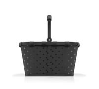 reisenthel Carrybag Panier de courses robuste avec beaucoup d'espace de rangement et poche intérieure pratique - Design élégant et hydrofuge, Cadre noir brillant à pois, Taille standard, Moderne