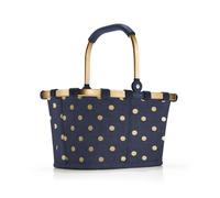 reisenthel Carrybag XS Frame Metallic Dots Blue - Petit panier stable au format XS Petite variante de l'icône de courses Poche intérieure pratique - Design élégant et imperméable