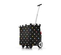 Reisenthel Cabas à roulettes Carrycruiser – 40L, cadre alu, polyester déperlant, motif Dot, noir