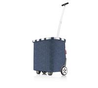 reisenthel carrycruiser Herringbone Dark Blue - Trolley de Courses 40L à roulettes avec bandoulière Amovible