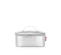 reisenthel Coolerbag M Pocket Silver Crackle Sac isotherme avec dessus en bouteilles PET recy s Idéal pour le déjeuner en déplacement