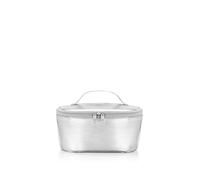 reisenthel Coolerbag S Pocket Silver Crackle Sac isotherme avec dessus en bouteilles PET recy s Idéal pour le déjeuner en déplacement