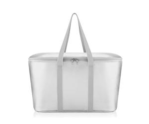 reisenthel coolerbag Sac isotherme en tissu polyester de qualité supérieure - Idéal pour le pique-nique, le shopping et les déplacements, Silver Crackle, Taille unique pour tous, Décontracté