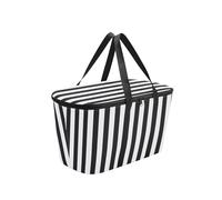 reisenthel Coolerbag Summer Stripes Black Sac isotherme en tissu polyester de qualité supérieure Idéal pour le pique-nique, le shopping et les déplacements