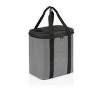 reisenthel coolerbag XL - très grand sac isotherme idéal pour vos pique-niques, doublure isotherme en feuille d'aluminium, couvercle à fermeture hermétique, capacité 30l, en noir, Couleur:twist silver