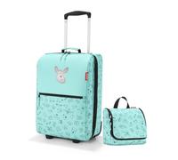reisenthel Ensemble Cat's & Dog's Mint - Valise pour enfant XS 19 l + trousse de toilette 3 l - Valise et trousse de toilette en kit - Léger, robuste et adapté aux enfants pour les voyages, les