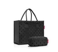 reisenthel Ensemble de shopping quotidien - Notre coffret cadeau comprenant un sac de courses quotidien et une multicase - Le cadeau parfait pour les vacances, Pois noirs brillants, One Size