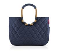 reisenthel loopshopper L - cabas de courses grand format 25l, poignées rigides en aluminium et rembourrées résiste aux déchirures, 1 poche intérieure zippée, 2 poches extérieures, en noir