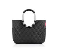 reisenthel loopshopper L - cabas de courses grand format 25l, poignées rigides en aluminium et rembourrées résiste aux déchirures, 1 poche intérieure zippée, 2 poches extérieures, en noir
