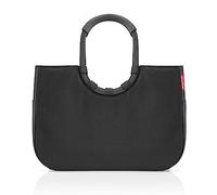 reisenthel loopshopper L - cabas de courses grand format 25l, poignées rigides en aluminium et rembourrées résiste aux déchirures, 1 poche intérieure zippée, 2 poches extérieures, en black