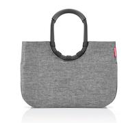 reisenthel loopshopper L - cabas de courses grand format 25l, poignées rigides en aluminium et rembourrées résiste aux déchirures, 1 poche intérieure zippée, 2 poches extérieures, en noir