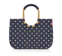 reisenthel Loopshopper L Frame Metal Dots Blue Sac solide avec compartiments pratiques en bouteilles PET recyclées Design charmant et imperméable