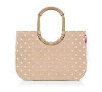 reisenthel loopshopper L Frame metallic dots coffee - Sac solide avec compartiments pratiques en bouteilles PET recyclées - Design charmant et imperméable