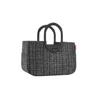 reisenthel loopshopper M - Sac solide avec compartiments pratiques en bouteilles PET recyclées - Élégance lors du shopping, beaucoup de fonctionnalités incluses, Bouclé noir, M