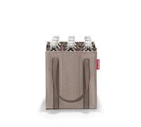 reisenthel Sac à Bouteilles - 9 Compartiments, Recyclage Facile des Bouteilles, Sangles de Transport, Mokka à Chevrons, One Size, Classique