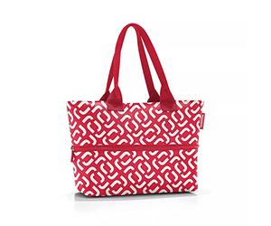 reisenthel Shopper e1 Sac de Courses Extensible en Tissu Polyester de Haute qualité de Couleur Rouge Signature - Imperméable - Dimensions : 50 x 26,5 x 16,5 - 12 à 18 litres de Volume