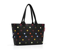 reisenthel shopper M - sac de shopping pour vos courses, 1 poche intérieure zippée, fond du sac carré pour plus de stabilité, ouverture avec fermeture zippée, volume 15l, motif à pois
