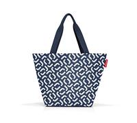 reisenthel shopper M - sac de shopping pour vos courses, 1 poche intérieure zippée, fond du sac carré pour plus de stabilité, ouverture avec fermeture zippée, volume 15l, en signature navy