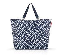 reisenthel shopper XL - sac de shopping pour vos courses, 1 poche intérieure zippée et poche pour téléphone portable, 2 anses, ouverture avec fermeture zippée, volume 35l, en signature navy