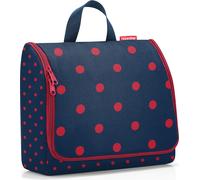 reisenthel toiletbag XL, Kulturtasche, Kulturbeutel, Kosmetiktasche, Waschtasche, Zum Aufhängen, Polyestergewebe, Mixed Dots Red, 4 L, WO3075