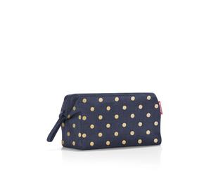 reisenthel travelcosmetic metallic dots blue - sac cosmétique de voyage solide, robuste et pratique, sangle à main, matériau hydrofuge, Metallic Dots Blue