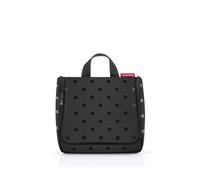 reisenthel Trousse de toilette pratique avec crochets, matériau imperméable, Glossy Dots Black, Taille unique, Sac de toilette noir brillant à pois