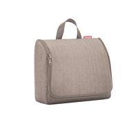 reisenthel Trousse de toilette XL pratique avec crochet, matériau imperméable, Chevron moka, 28 cm