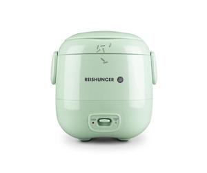 REISHUNGER Mini cuiseur à riz, vert sauge | 0,3 L - 1 à 2 portions | revêtement céramique de haute qualité - cuve premium | format pratique pour les petits foyers et les déplacements