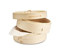 Reishunger Panier Vapeur en Bambou (Diamètre 25cm) - Cuiseur Vapeur Bambou pour le riz, les dim sum, les légumes, le poisson et la viande…